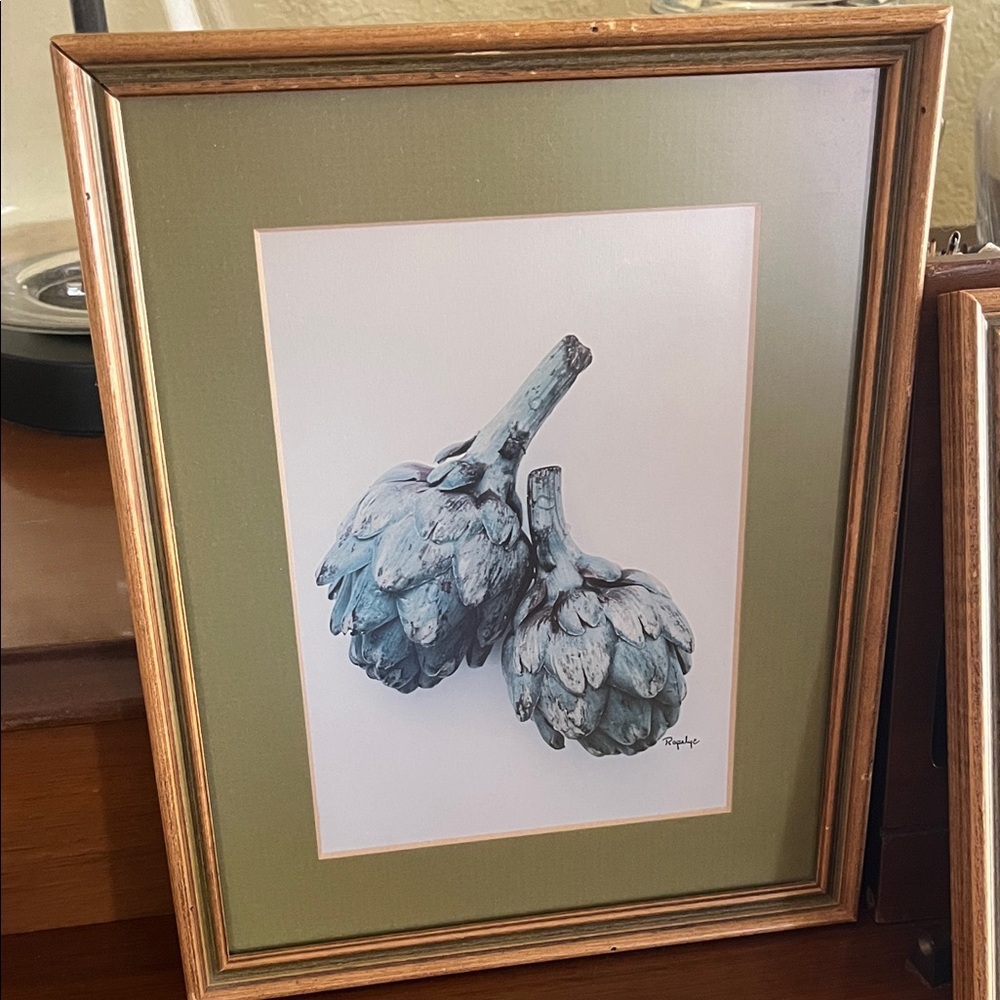 Vintage framed vegetable print set of 5 by Rapelye.